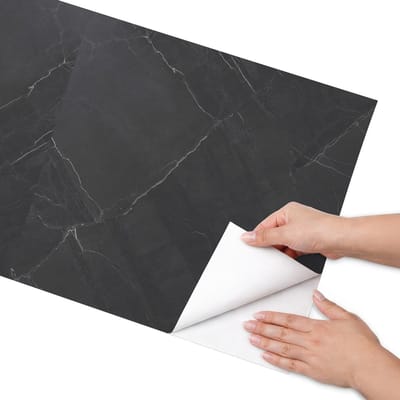 Coloray Meubel Wrap Folie - Zwart Meubelfolie - 50x100 cm - Decoratiefolie Zwart marmer - Meubel Wrap Folie - Minimalist Meubelfolie - Plakfolie Meubels - Keuken decoratie - Texturen