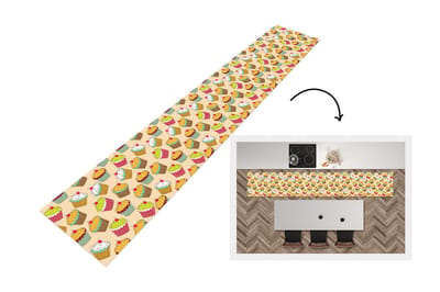 Keukenloper - Loper keuken - Patronen - Eten - Cupcake - 300x50 cm - Keukenloper vinyl
