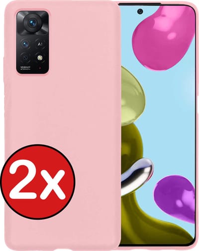 Hoesje - 2 Stuks - Geschikt voor Xiaomi Redmi Note 11s - Sterk & Shockproof - Telefoonhoes - Back Cover - Case Siliconen - Telefoon Hoes - Lichtroze