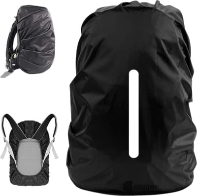 CoHomy - Regenhoes rugzak - Waterdicht - 25 tot 35 liter - Universeel - Reflecterend - Zwart - 2-Pack