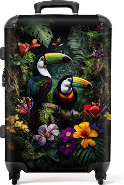NoBoringSuitcases.com - Grote koffer - Jungle reiskoffer met 4 wielen - Trolley op wieltjes 72 liter - Rolkoffer groot lichtgewicht - Ruimbagage valies 20kg - Valiezen voor volwassenen XL - Luggage suitcase - Reisbagage medium - Hardcase middelmaat