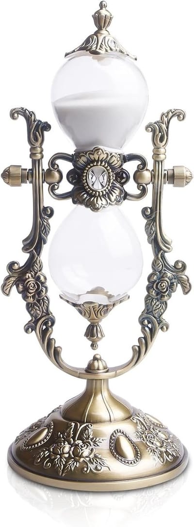 Vintage Decoratieve Zandloper met Messing Gouden Frame, Tijdloze Zandloper voor Thuis, Keuken en Kantoor, Perfect Cadeau voor Elke Gelegenheid