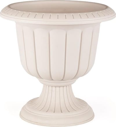 Sierlijke crèmkleurige - bloempot - op voet - 35x25cm 9.8L - UV bestendig - Hoog - Hoge - Ronde - Kruidenbak - Plantenbak - Nergiz