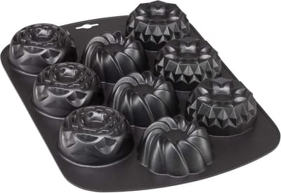 Muffin bakvorm voor 9 muffins met 3 turban designs - Antiaanbaklaag 38 x 27 cm