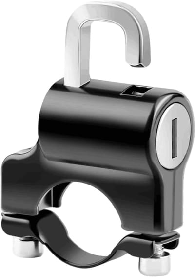 1-delige set motorhelmsloten - universeel helmslot van aluminiumlegering - antidiefstalbeveiligingsaccessoire voor stuursloten - veiligheidshelmslot - geschikt voor motorsturen van 22 mm - 28 mm (zwart)
