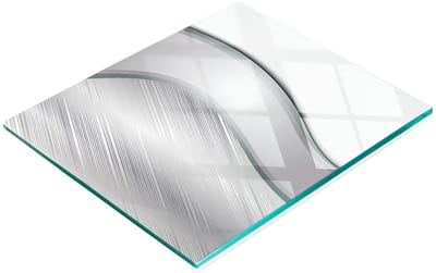 Decoratieve glazen snijplank met grafische textuur, 60x52 cm