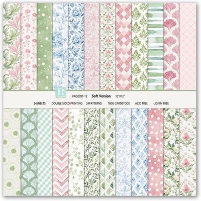 Boho Patroon Scrapbook Papier Set (24 Vellen, 30x30cm) voor Knutselen en Album Decoratie