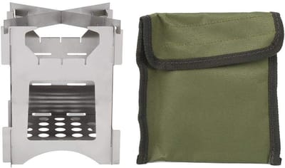 Dailygoods- Houtkachel Draagbaar - Roestvrij Stalen - Opvouwbaar - Mini Fornuis - Outdoor Kamperen - Efficiënte Verwarming - Kampeerfornuis