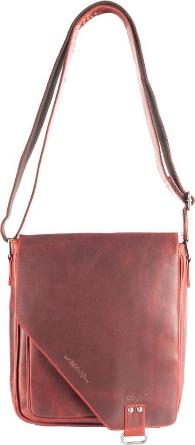 Rode Schoudertas Leer Met Een Overslag Klep En Twee Magneetsluitingen – Crossbody Bag Rood Leer