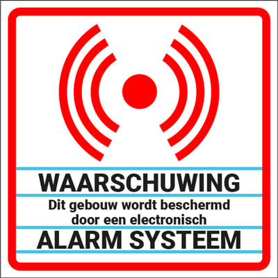 Alarm sticker huis 50 x 50 mm - 10 stuks per kaart