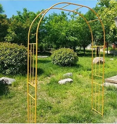 Rozenboog Metaal - Tuinpoort Decoratie - Planten Ondersteunen - Weerbestendig Ontwerp - 240 cm Hoog - Zwart