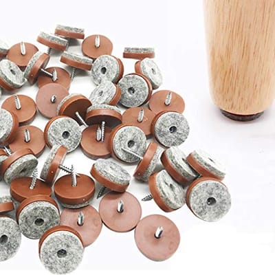 60 Stuks - 33/40cm Bruine Insteek Vilt Pads voor Meubels en Vloerbescherming