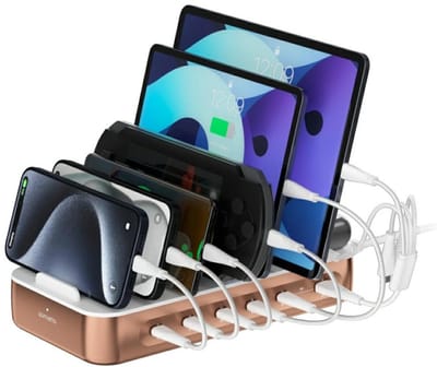 4smarts Charging station Team 100W 1x USB-A port 5x USB-C ports includes 6 cables copper