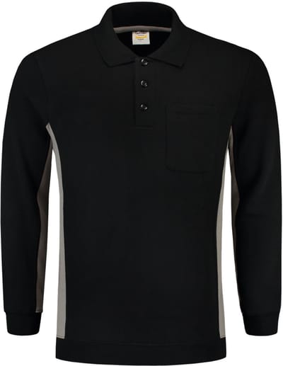 Tricorp Polosweater Bi-Color - Workwear - 302001 - Zwart-Grijs - maat XS