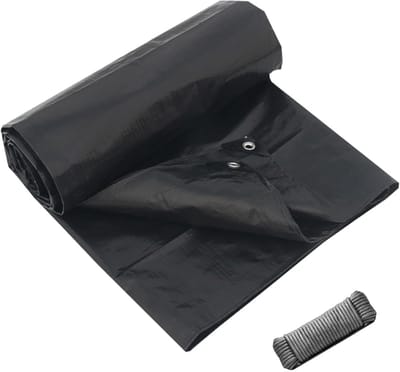 Afdekzeil - Waterdicht Zeil - Buitenbescherming - Versterkte Oogjes - 3.4 x 4 m - Zwart