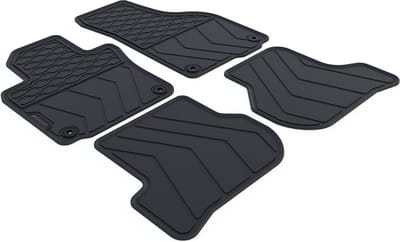 Rubber Automatten geschikt voor Volkswagen Golf 5 - 2003-2008 - 4-delig - Uitvoering: 3/5-deurs / Variant | Bevestigingssysteem: Clips (met oog)