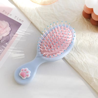 Brosse démêlante professionnelle, petite palette, peigne démêlant pour cheveux longs, épais, fins et bouclés Blue