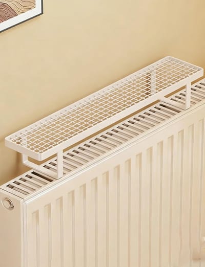 Radiatorplank - Opbergrek - Handdoeken Drogen - Installatie Zonder Boren - 45x10cm - Natuurlijk