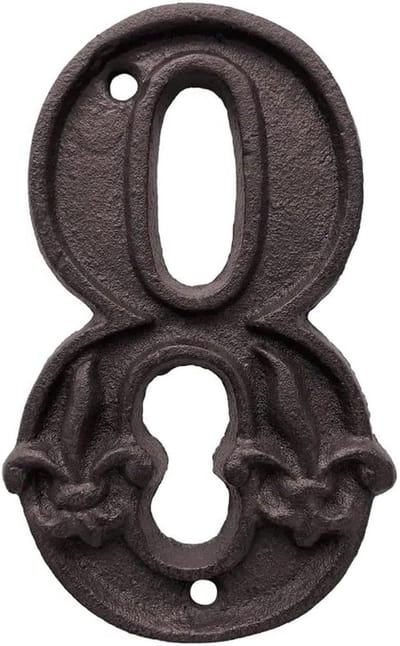 Huisnummer Teken - Adresbord Metaal - Huis Identificatie - Gietijzer - 45 Inch Hoog - Zwart