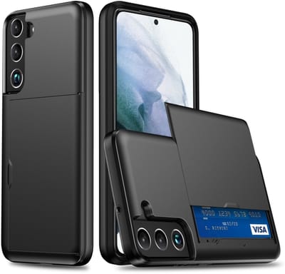 Voor Samsung Galaxy S24 5G schokbestendig pantser telefoonhoesje met kaartsleuf (zwart)