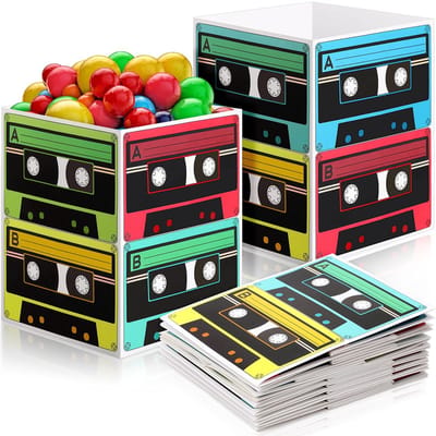 Dailygoods- Cassette Tape - Retro Feestdecoratie - Jaren 80/90 Thema - Tafel Decor - 5,5 x 7 Inch - Kleurrijk Ontwerp