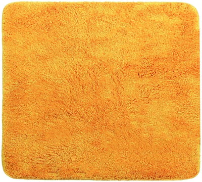 Badkamertapijt 50x50 cm – Vierkante badkamermat van chenille – Zacht, antislip, goed absorberend, machinewasbaar badmat – Oranje