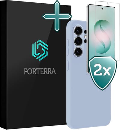 Hoesje Met 2x Screenprotector - Geschikt voor Samsung Galaxy S26 Ultra - Sterk & Shockproof - Telefoon Hoes - Back Cover - Siliconen Case - Lichtblauw