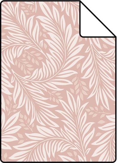 Proefstaal ESTAhome behang bladeren zacht roze - 26.5 x 21 cm - 131144-S