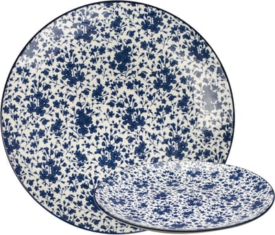 Gusta - Bord - Porselein - Blauw, grijs