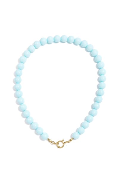 Bijoutheek Collier Kralen 12mm Statement Baby Blue