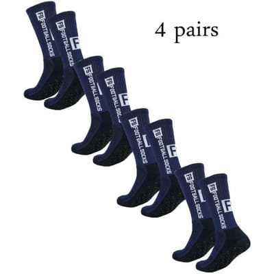 4 Paires de Chaussettes de Football Mi-haut Mises à Jour, Collées, pour l'Entraînement Athlétique et la Compétition, Chaussettes Antidérapantes et Respirantes gris foncé
