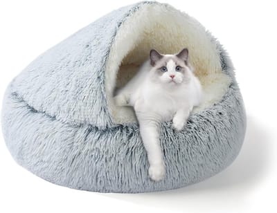 Famanu – Kalmerend kattenbed -donutvormig -warm zacht pluche -antislip bodem voor kleine en middelgrote huisdieren