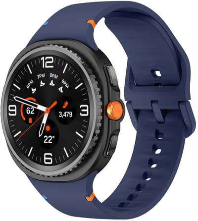 Strap-it Siliconen bandje met gespsluiting geschikt voor Samsung Galaxy Watch 9 (40/44mm) / Watch 8 (40/44mm) / 8 Classic (46mm) - donkerblauw