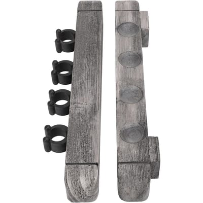 Wandgemonteerd Keu Houder Rek 4 Sleuven Modern Houten Biljartkeu Houder Zilvergrijs gray