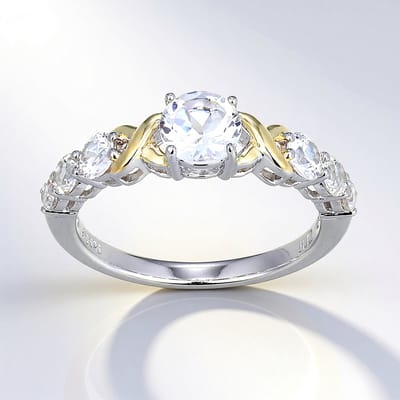 Cavill - Zilveren Ring - 925 Sterling Zilver - Witte Topaas 0,441 ct Rond Geslepen - Nigeriaanse Zirkonia 1,195 ct - Elegante Damesring Handgemaakt