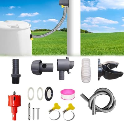Regenverzamelaar - Regenton aansluiting - Water besparen - Verstelbaar ventiel - 70-110 mm - Grijs