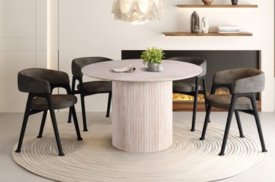 Tafel/Eettafel/Rond tafel 'Lagos' 120 cm Rond Decor Travertin Beige