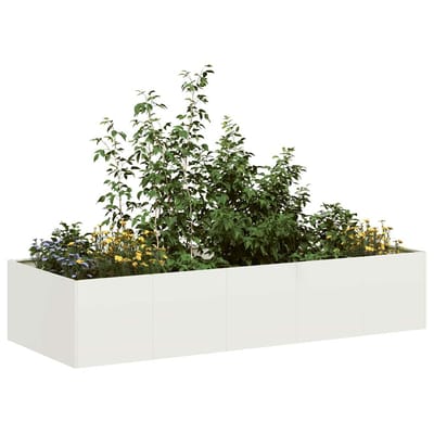 vidaXL - Plantenbak - 200x80x40 - cm - staal - wit