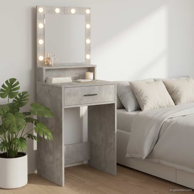 vidaXL - Kaptafel - Beton - Grijs - 50 - x - 41 - x - 135 - cm - Bewerkt - hout