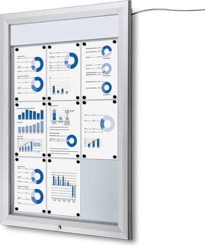 Vergrendelbaar Notitiebord Outdoor Verlicht Logo 9x A4 - Syna SCT9XA4PHLED - Horeca & Professioneel