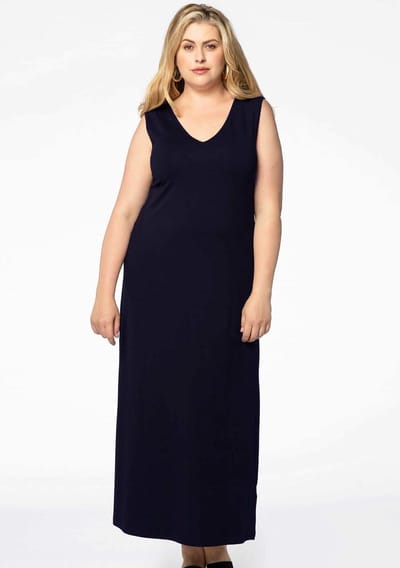YOEK Dames Maxi jurk met v-hals