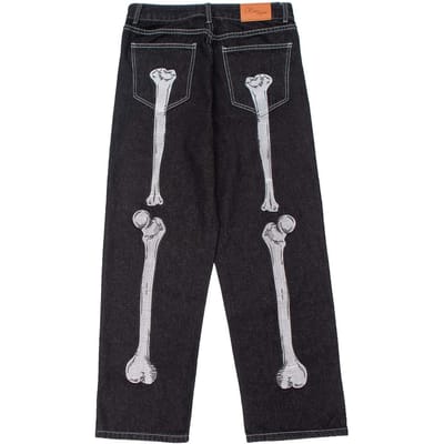 Donkere Botprint Jeans Heren Trendy Losse Wijde Pijpen Rechte Pijpen M black