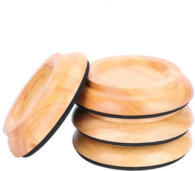 Dailygoody - Aramox Piano Bodembeschermer - Caster Cup Accessoires - 4 Stuks - Rond Beukenhouten Voetpad - Bescherming voor Meubels - Voor Hardhout en