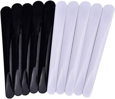 10 Stuks Cosmetische Spatula's - Masker Spatula en Crème Lepel voor Gezichtsmasker en Schoonheidsbehandelingen (Wit en Zwart)