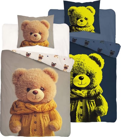 Teddy Bear dekbedovertrek 140x200 Duurzaam Glow in the Dark 2in1
