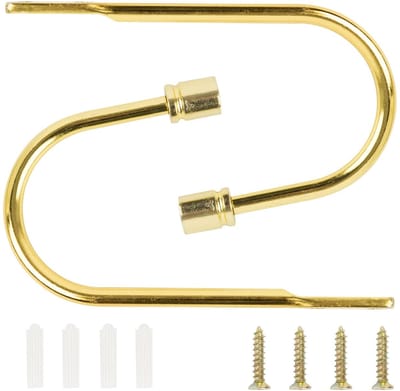 Dailygoods- Embrasses 2 Stuks - Gordijnhouders - Metalen U-haken - Vintage - Aluminiumlegering - Gouden Cilinderkop - Totale Lengte 16 cm - Gordijnhaken