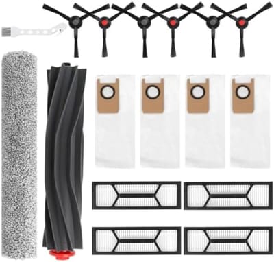 PromoHome 17-delige Accessoireset voor Robotstofzuigers - Vervangende Onderdelen Set met Hoofdborstel, Rollende Dweil, Zijborstels, Filters en Stofzakken - Universele Compatibiliteit