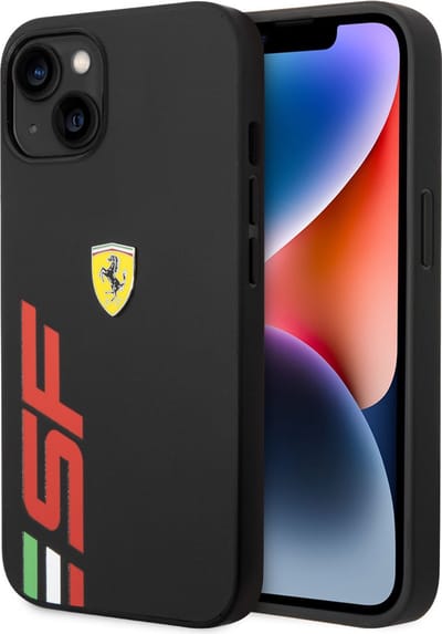 Ferrari Pu Leer Telefoonhoesje voor Apple iPhone 14 Plus - Bescherm uw Telefoon met Zwarte Back Cover