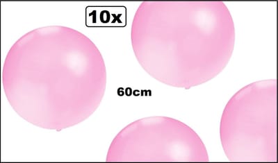 10x Mega Ballon 60 cm roze - geboorte festival pride thema feest party ballonnen fun