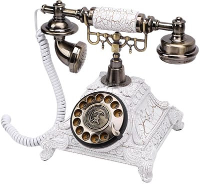 Allecto - Retro Vintage Telefoon - 32GB Audio Gastenboek met Opnamefunctie - Draagbaar en compact - Wit - Ideaal voor herinneringen vastleggen - Ge..